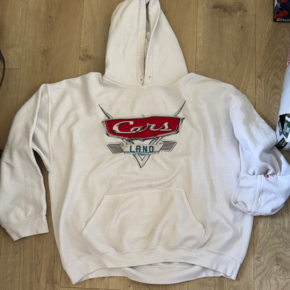 XL White Cars Land Hoodie Grand Opening 2012